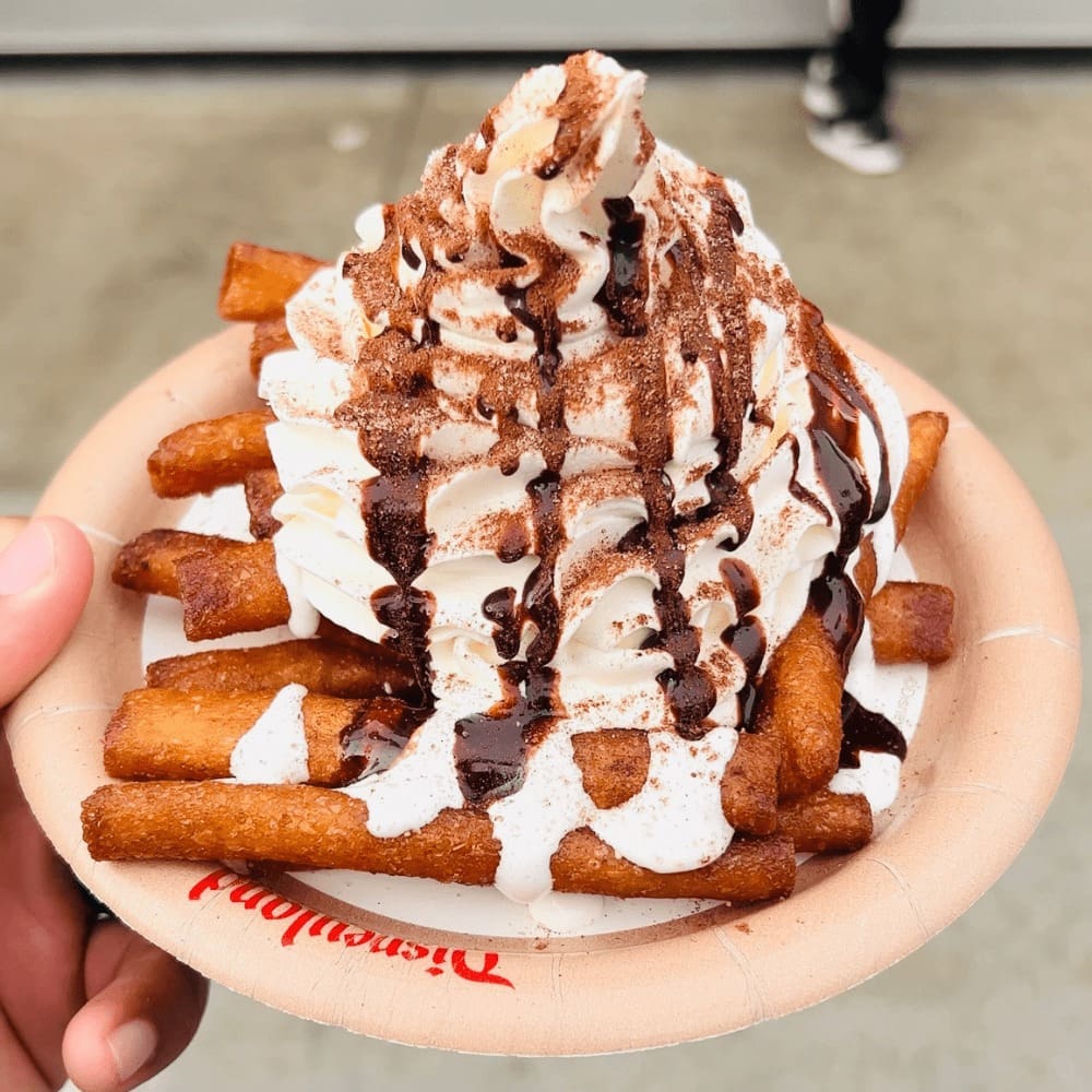 Loaded funnel cake fries at Disneyland 