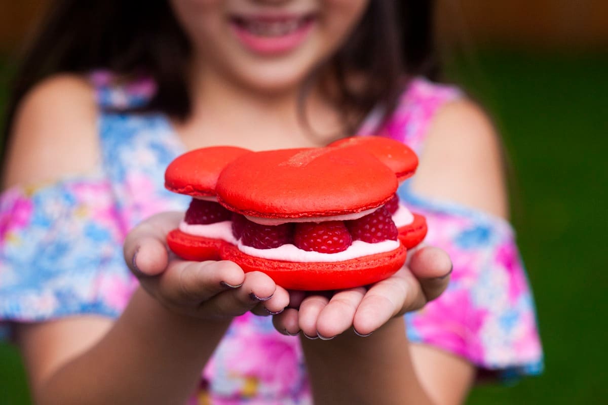 Raspberry Rose Mickey Mouse Macaron at Disneyland