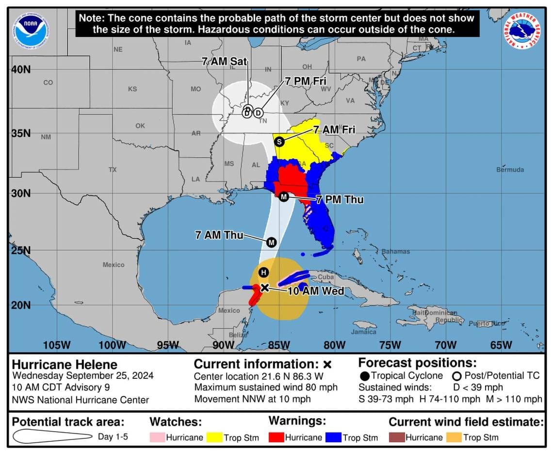 Hurricane Helene Storm Path Through Disney World